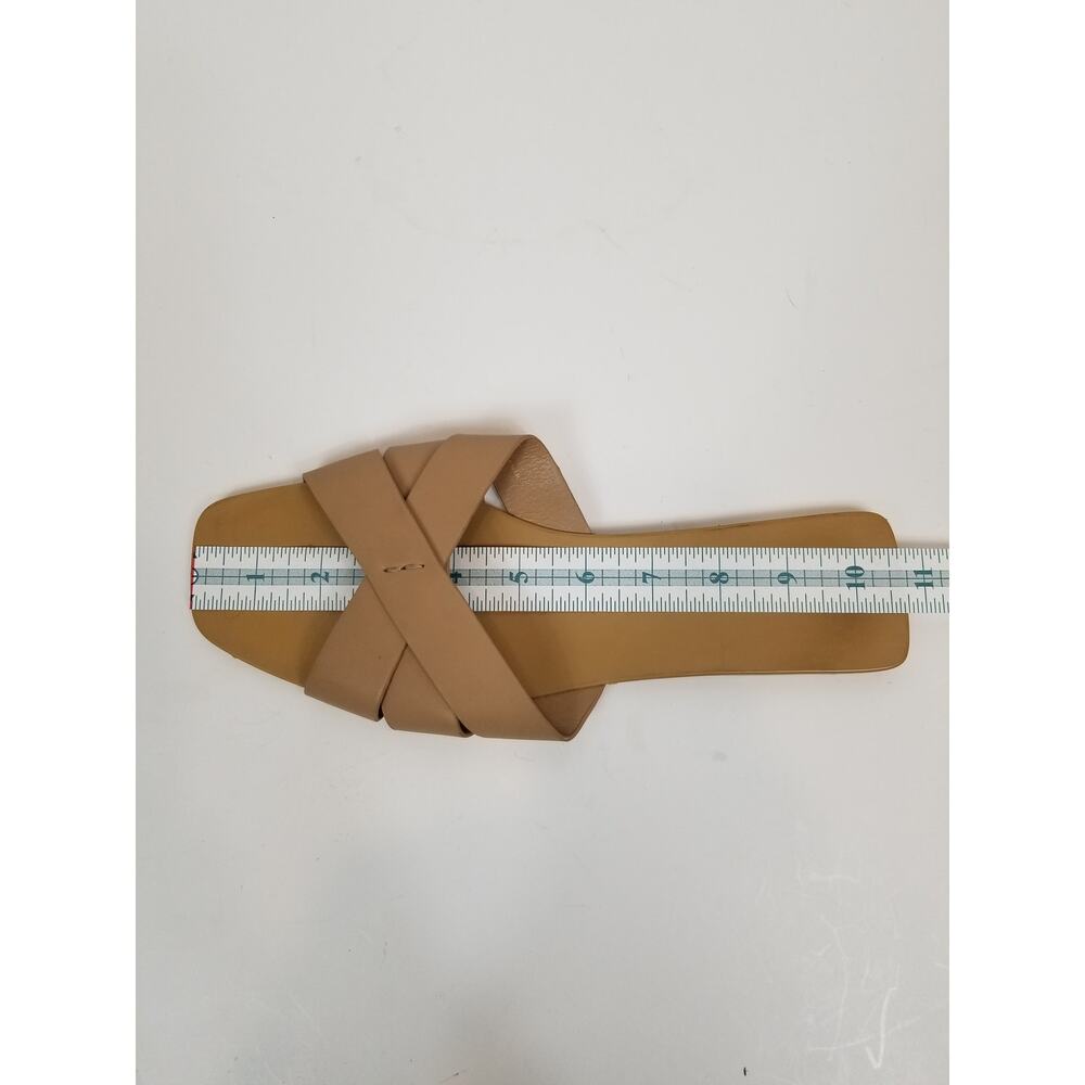 H&M Faux Leather Vegan Criss Cross Slides Sandals Tan Size 41 / 10 - Picture 8 of 10